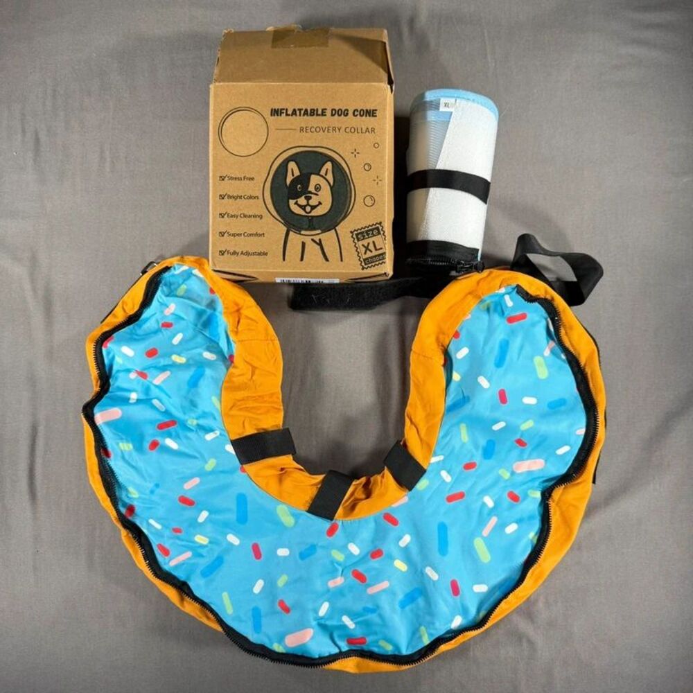 Inflatable Dog Collar Donut & Alternate Cone Sz XL